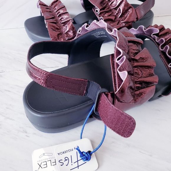 FIGS BY FIGUEROA Ruffle Sandal Adjustable Size 8 - Picture 8 of 16
